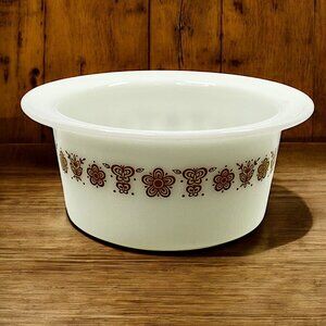 PYREX Corning Vintage Butterfly Gold Butter Dish #75 Tub Round USA